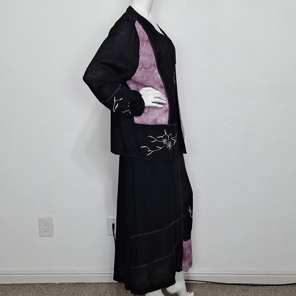 Drapers & Damons Bohemian Lagenlook Beaded Fairy Jacket & Maxi Dress Set Size XL - Picture 4 of 12